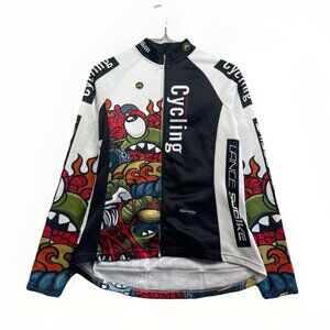 Lance Sobike Cycling Jersey Women M Long Sleeve Cartoon Monsters Graphic AOP